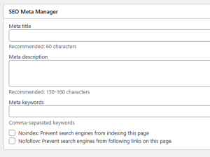 SEO Meta Manager box
