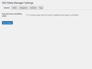 SEO Meta Manager settings